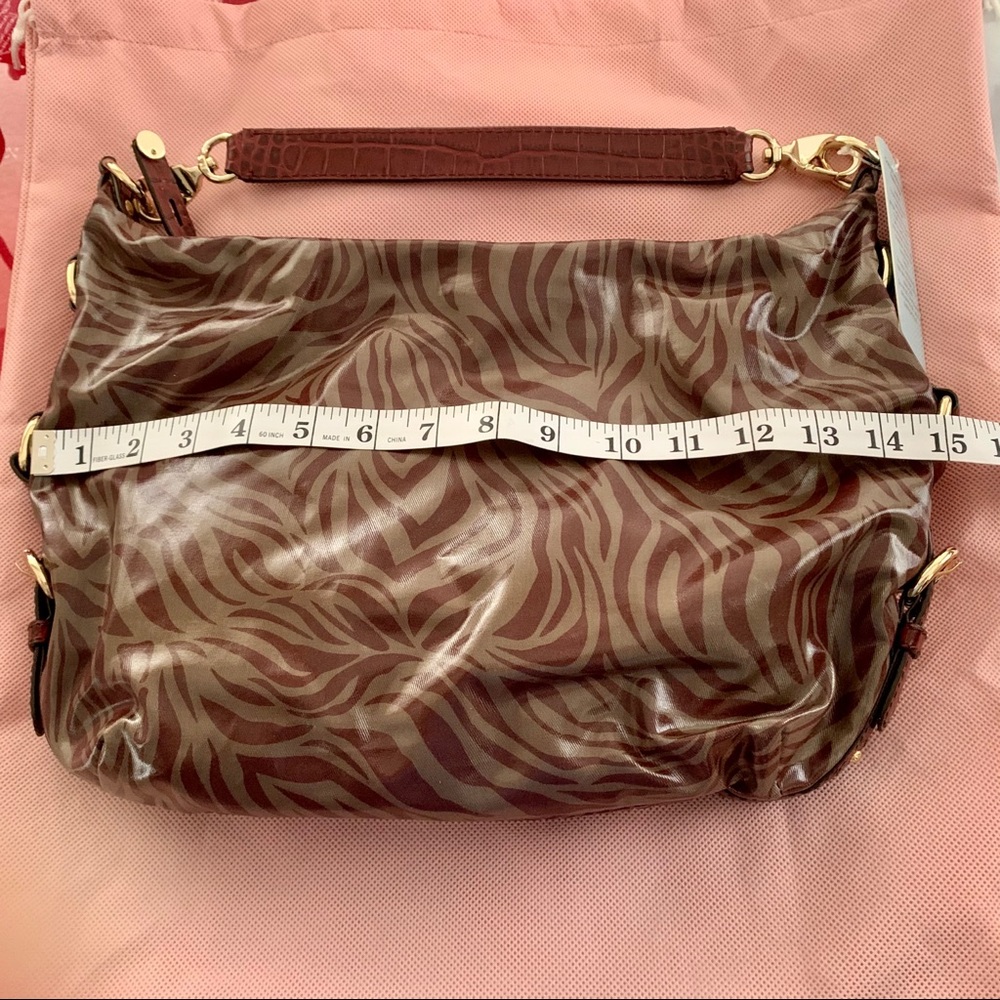 Antonio Melani Wine Red Zebra Print Handbag NWT - Picture 9 of 9